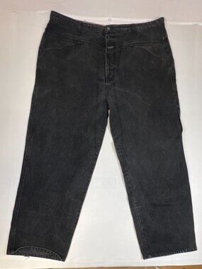 Marithe Francois Girbaud Men 44 Shuttle Tape Jeans Baggy Black Vintage 90s